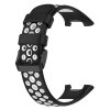 Sportovní perforovaný silikonový náhradní náramek pro Mi Band 7 Pro černo bílá 2