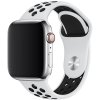 Sportovní silikonový perforovaný řemínek pro Apple Watch 38mm/40mm - bílá černá