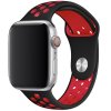 Sportovní silikonový perforovaný řemínek pro Apple Watch 38mm/40mm - červená černá