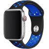 Sportovní silikonový perforovaný řemínek pro Apple Watch 38mm/40mm - modrá černá