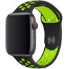 Sportovní silikonový perforovaný řemínek pro Apple Watch 38mm/40mm - zelená černá