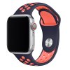 Sportovní silikonový perforovaný řemínek pro Apple Watch 42mm/44mm - modročerná mango