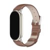 Kožený náhradný náramok pre Xiaomi Smart Band 8, 9 a 10 hnědá s bílým