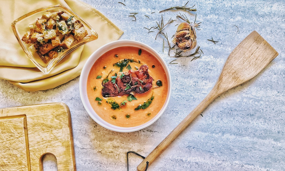 Krémová polievka z pečenej zeleniny