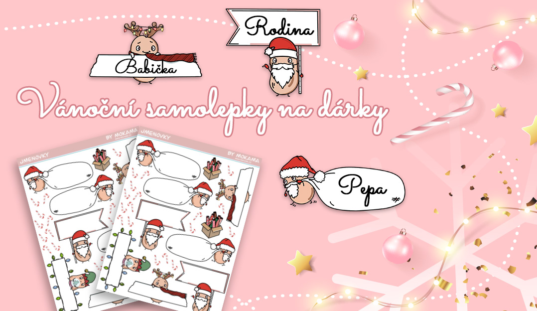 Vánoční Samolepky Jmenovky