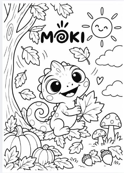 Mokiho podzimní omalovánka