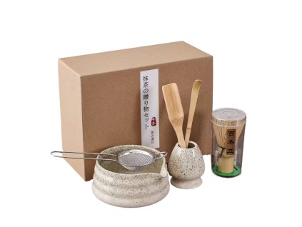 Matcha sada 5 ks bílá s texturou vruby