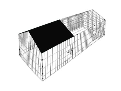 1335 kovovy vybeh pro kraliky morcata a jine hlodavce 180 x 75 x 75 cm cerna striska