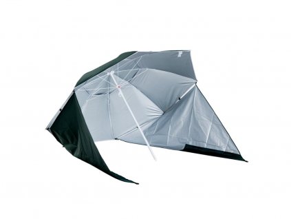 Plážový slunečník 2v1 210 cm s bočnicemi | zelený