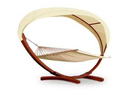 4922 zahradni drevene houpaci lehatko se striskou 405 cm kremove