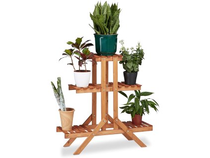 5183 dreveny stojan na kvetiny s policemi 83 x 29 x 83 cm