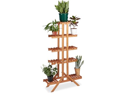 5204 dreveny stojan na kvetiny s policemi 83 x 29 x 143 cm
