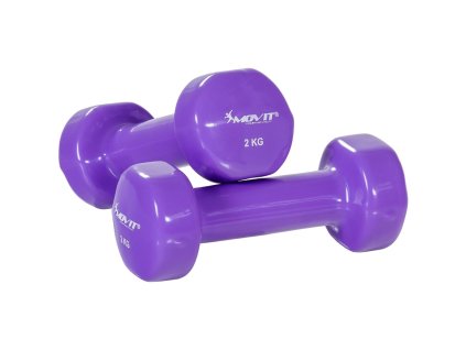 Vinylové činky MOVIT 2x 2 kg | fialové