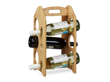 5669 bambusovy stojan na vino s drzakem 6 lahvi