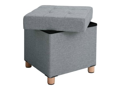 6218 calouneny taburet s uloznym prostorem a nozickami svetle sedy