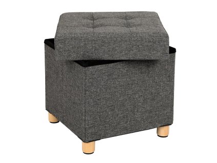 6224 calouneny taburet s uloznym prostorem a nozickami tmave sedy