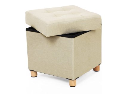 6230 calouneny taburet s uloznym prostorem a nozickami bezovy