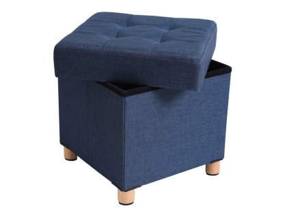 6233 calouneny taburet s uloznym prostorem a nozickami tmave modry