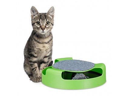 Hračka pro kočky Myš se škrábacím kobercem | zelená