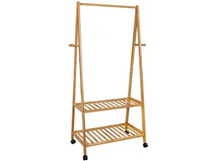 7754 pojizdny bambusovy stojan na saty 152 cm