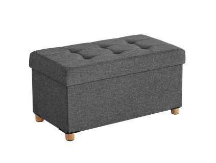 7835 calounena lavice s uloznym prostorem a nozickami 76 x 38 x 40 cm tmave seda