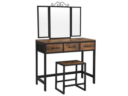 7838 industrialni toaletni stolek se stolickou elizabeth hnedy