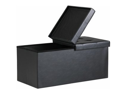 7892 6 calounena lavice s uloznym prostorem a sklopnym vikem 80 x 40 x 40 cm cerna