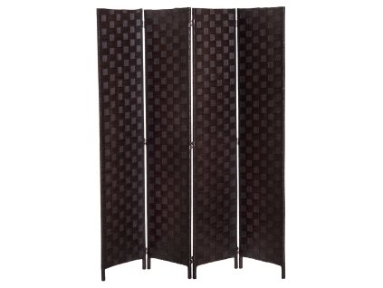 599 bambusovy paravan 4dilny tmave hnedy