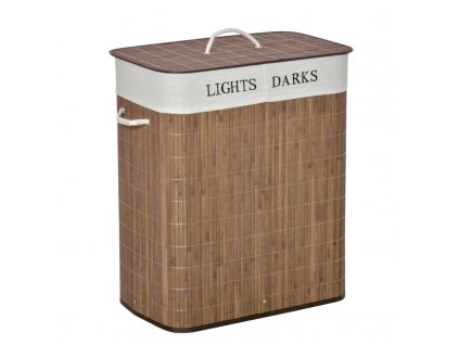 Bambusový koš na prádlo s víkem 100 L | hnědý