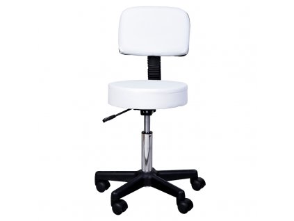 Otočná pracovní stolička s opěrkou výškově nastavitelná | bílá