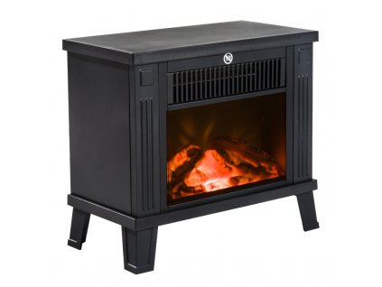 Elektrický krb LED 600/1200W 34 x 17 x 31 cm | černý