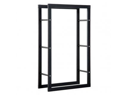 Zásobník na krbové dřevo 60 x 25 x 100 cm | černý