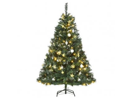 9924 umely vanocni stromecek s ozdobami a led osvetlenim 150 x 95 cm zeleny