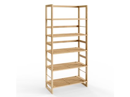 755 dreveny regal s 5 policemi hnedy