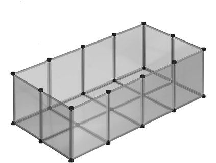 Výběh pro králíky, morčata a jiné hlodavce 143 x 73 x 46 cm plastový | šedý