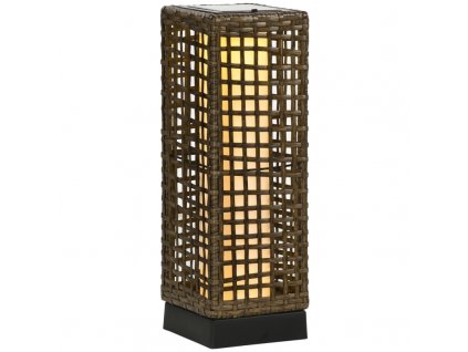 Zahradní solární LED lampa 16 x 16 x 46 cm | hnědá