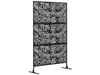 Zahradní kovová zástěna 122 x 45 x 198 cm | černá
