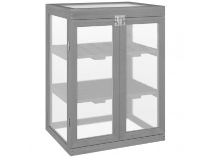 Zahradní polykarbonátový skleník s policemi 58 x 44 x 78 cm | šedý