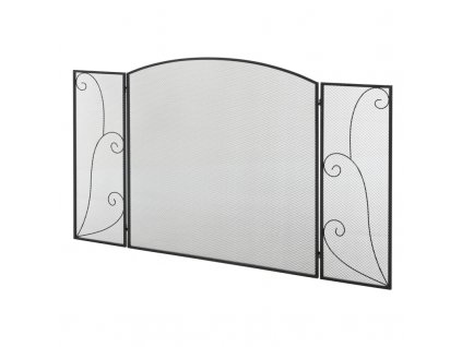 Zábrana ke krbu 132 x 76 cm | černá
