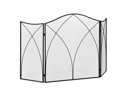 Zábrana ke krbu 126 x 76 cm | černá