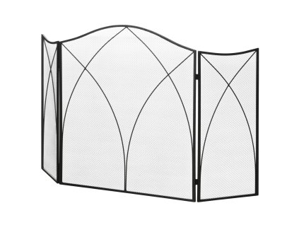 Zábrana ke krbu 126 x 2 x 76 cm | černá