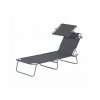 Zahradní skládací lehátko se stříškou | šedé