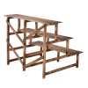 Dřevěný stojan na květiny s policemi 100 x 80 x 80 cm