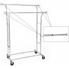 Pojízdný stojan na oblečení s kolečky chromový 110 kg