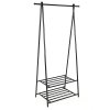 Stojan na oblečení a boty kovový | černý