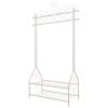 Stojan na oblečení a boty kovový ozdobný | bílý