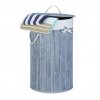 7013 bambusovy kos na pradlo s vikem 70 l kulaty sedy