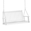 Zahradní dřevěná závěsná lavička 117 x 69 x 60 cm | bílá