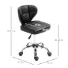 Otočná pracovní stolička s opěrkou 2 ks | černá