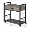 Industriální pojízdný servírovací stolek 60 x 30 x 65 cm | šedý